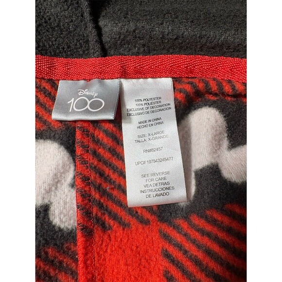 Disney 100 Mickey Mouse One-Piece Pajama Onesie Hooded w/ Ears XL - Picture 6 of 6